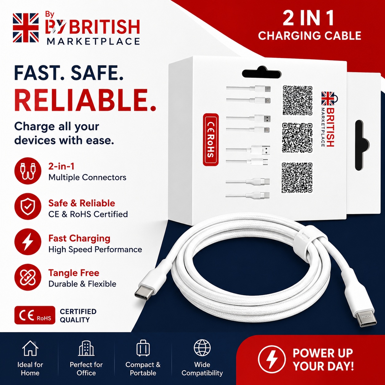 BritVolt 2-in-1 Fast Charging Cable