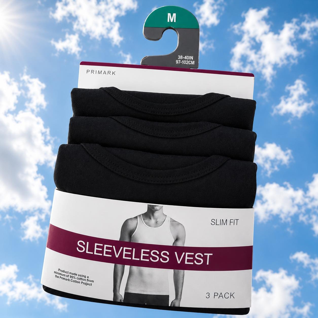 Men's Slim Fit Sleeveless Cotton Vest (3 Pack) | Soft Breathable