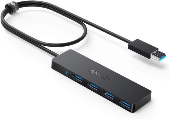 [Upgraded Version] Anker 4-Port USB 3.0 Ultra Slim Data Hub with 2 ft Extended Cable for Macbook, Mac Pro / mini, iMac, Surface Pro, XPS, Notebook PC, USB Flash Drives, Mobile HDD, and More